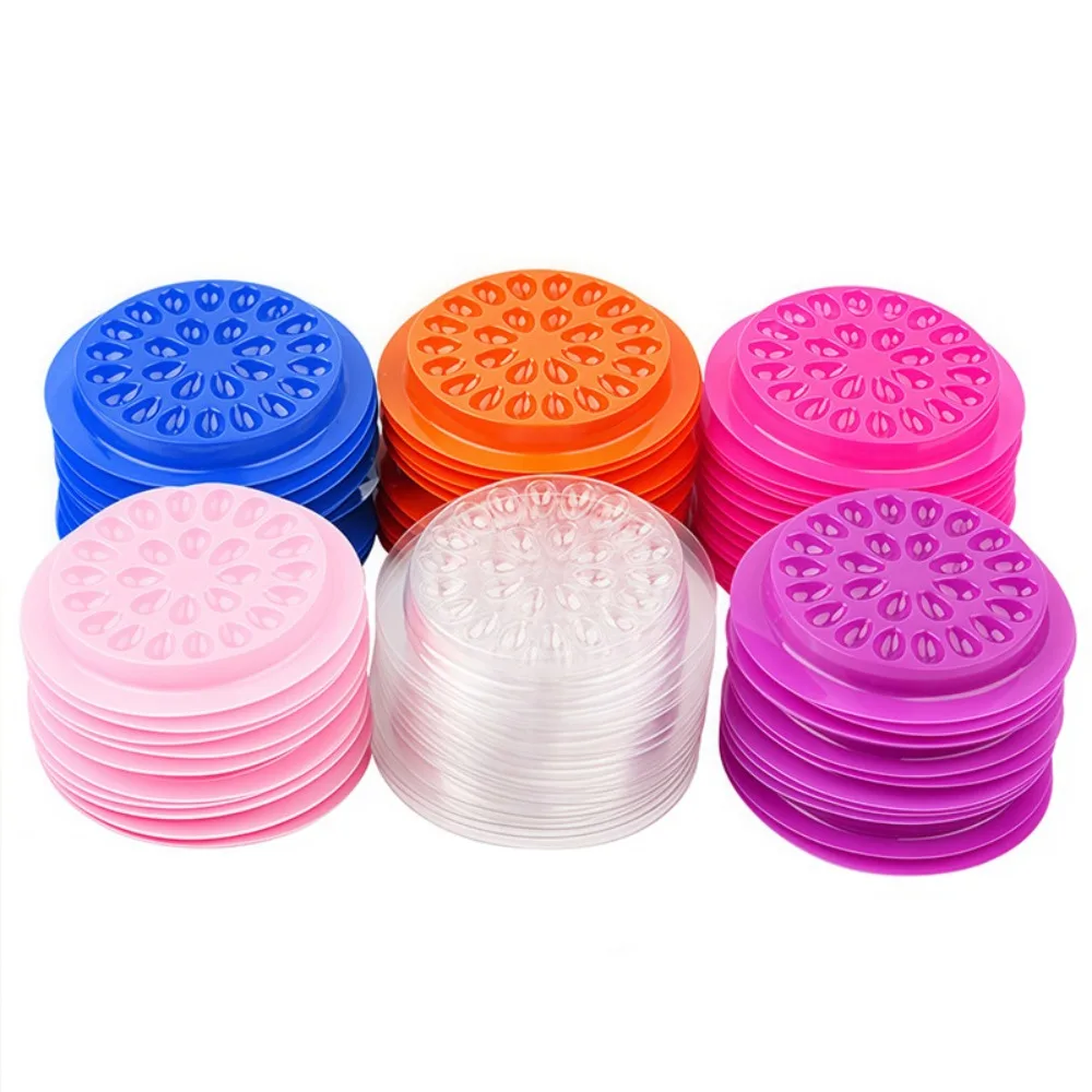 50 Stück Wimpernkleberhalter, falsche Tabletts, Wimpernverlängerung, Kleberpalette, Wimpernpalette, Pfropfpads, Kunststoff, rosa Tablett für Frauen und Mädchen