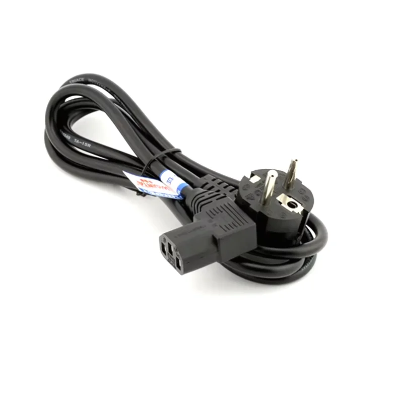 1.5M/5FT C13 IEC Kettle 90 right angle Degree to European 2 pin Round AC EU Plug Power Cable Lead Cord PC 150CM