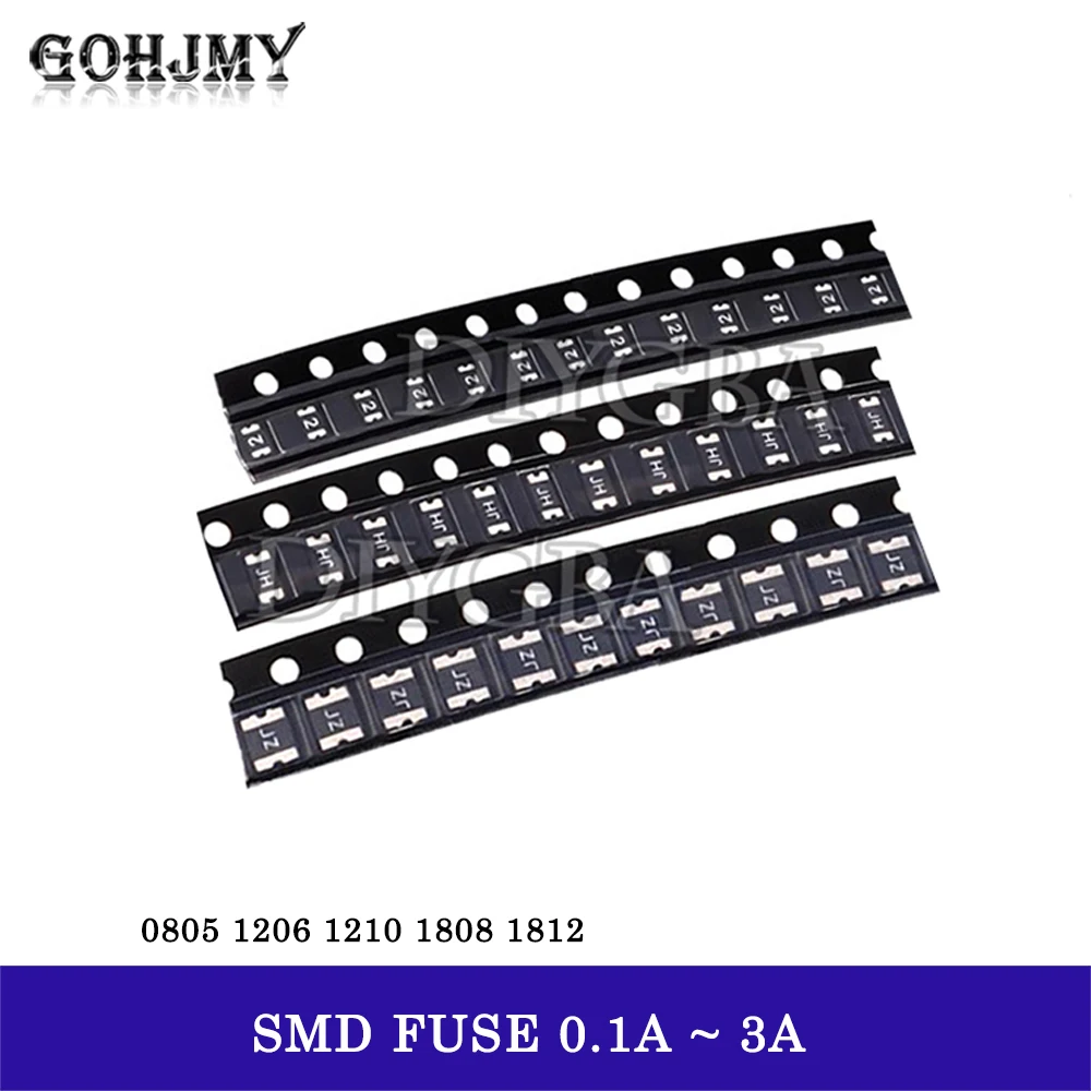 20PCS 0805 1206 1210 1808 1812 0.1A 0.2A 0.3A 0.5A 0.75A 1A 1.1A 2A 3A SMD Resettable Fuse Self-Recovery Fuse PPTC