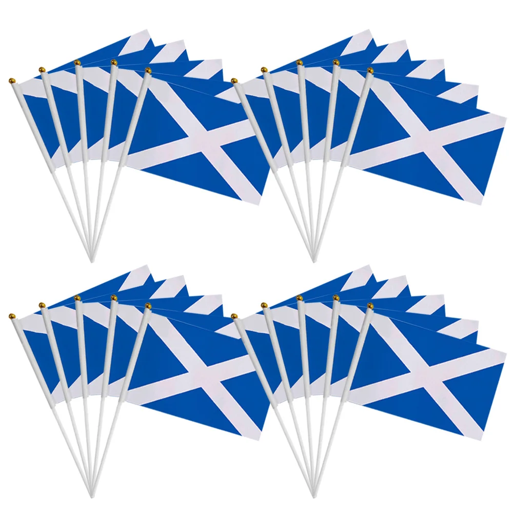 

20 Pcs Scotland Waving Flag Cheering Flags Small Hand Event Handheld Garden Decor Household