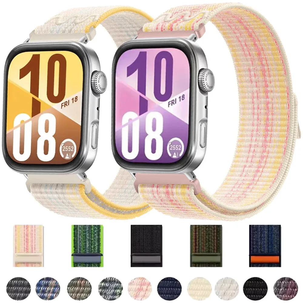 Nylon geflochtenes Schlaufenarmband für Huawei Watch Fit 3/4/4 Pro, bequemes Armband für Huawei Watch Fit 3/4 Zubehör Gürtel