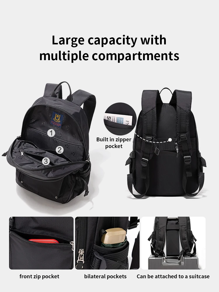 VOLUNTEER 25L Men's School Backpacks Casual Waterproof Oxford Cloth Commuter Business Bag 16-inch Laptop Hiking Backpack 1886-11