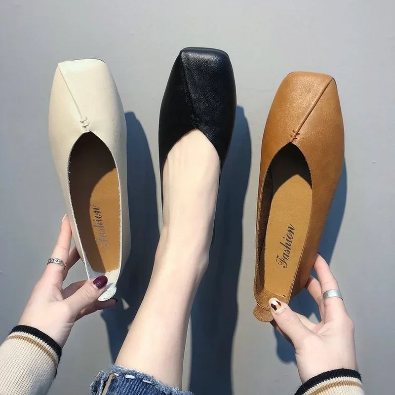 

New Style Fashion Flat Shoes Woman's Shallow Mouth Soft Bottom Beans Shoes Women's Fashion Casual Woman Shoes Zapatos Mujer