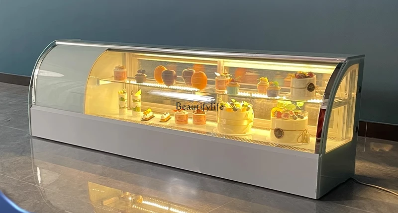 Sushi Display Cabinet Salmon Refrigerated Sashimi BBQ Cake Mousse Dessert Cabinet Desktop