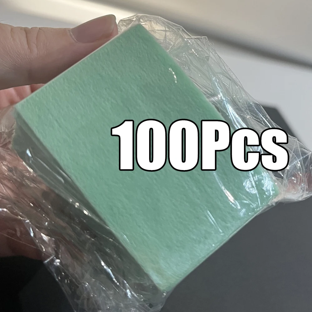 100 pièces/ensemble professionnel non pelucheux ongles tampons de coton blanc/rose/vert lingettes dissolvant d'ongles doux UV Gel vernis élimination papier lingettes