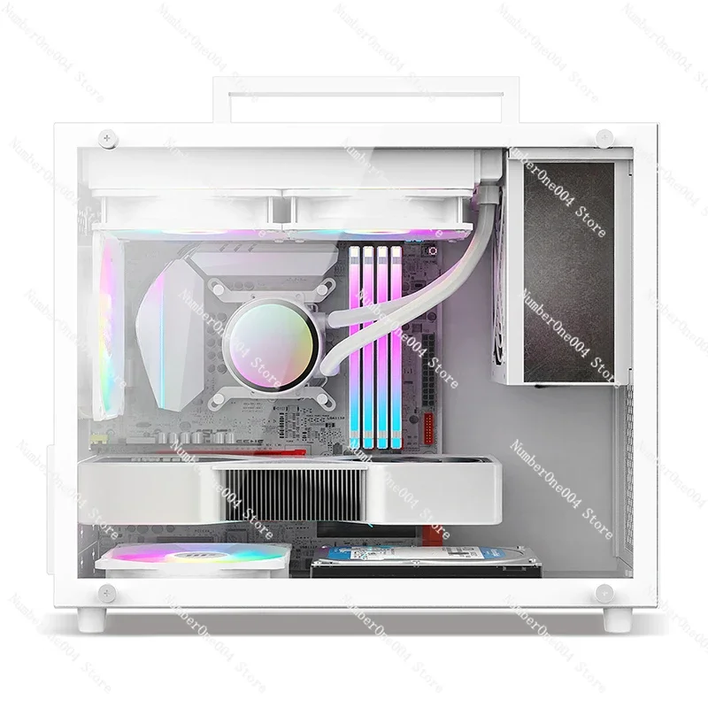 

Applicable To Computer Desktop Empty Main Case White 240 Water Cooled Side Transparent Portable Mini Desktop