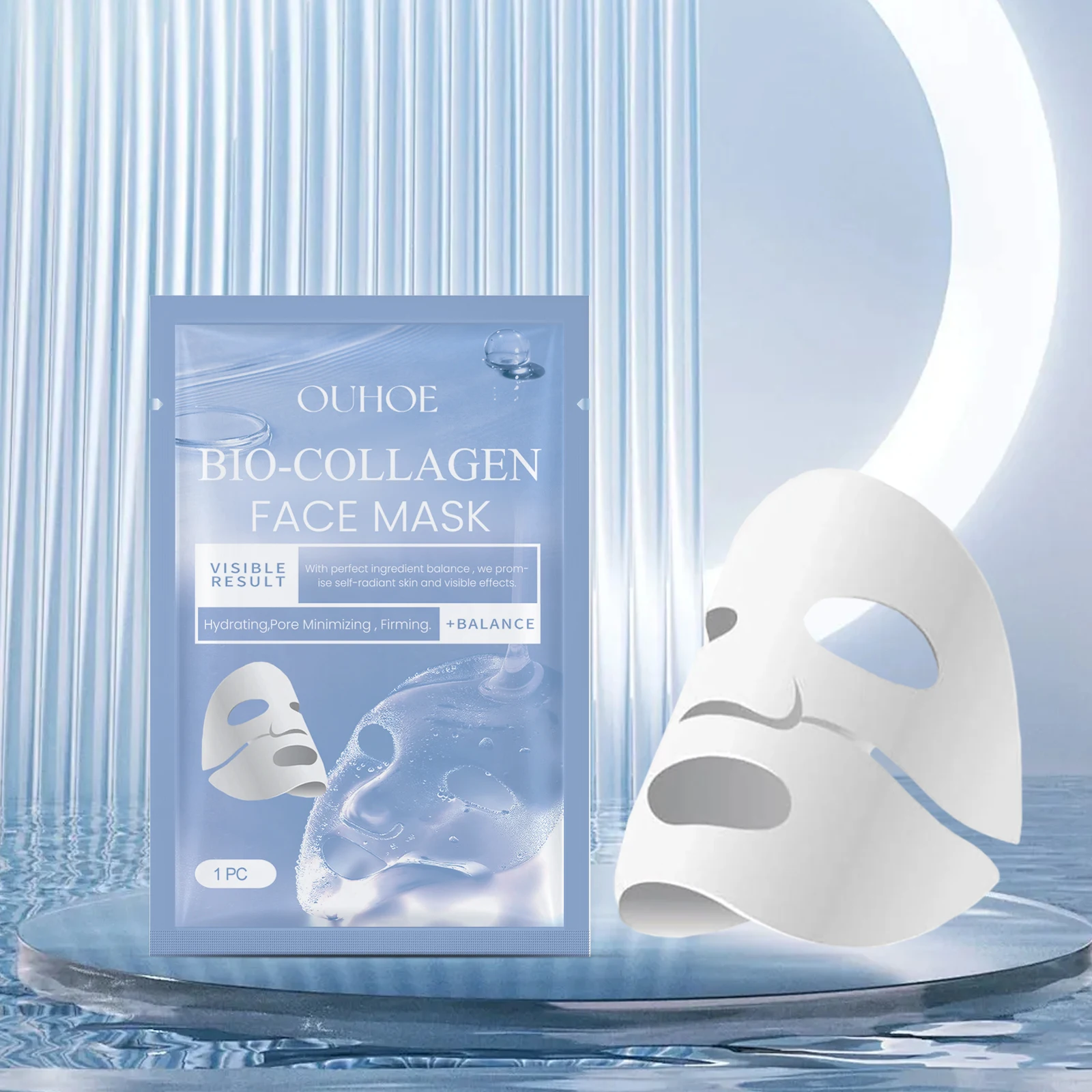 

OUHOE Bio Collagen Real Deep Mask — увлажняющая, против морщин, осветляет кожу, легкая и дышащая, способствует устойчивость к коже