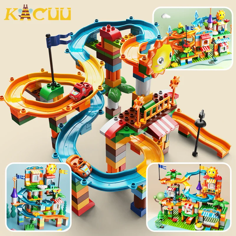 Big Size Marble Race Run Building Blocks Funnel Slide Blocks Constructions Figures Bricks Educational Toys For Children Gifts