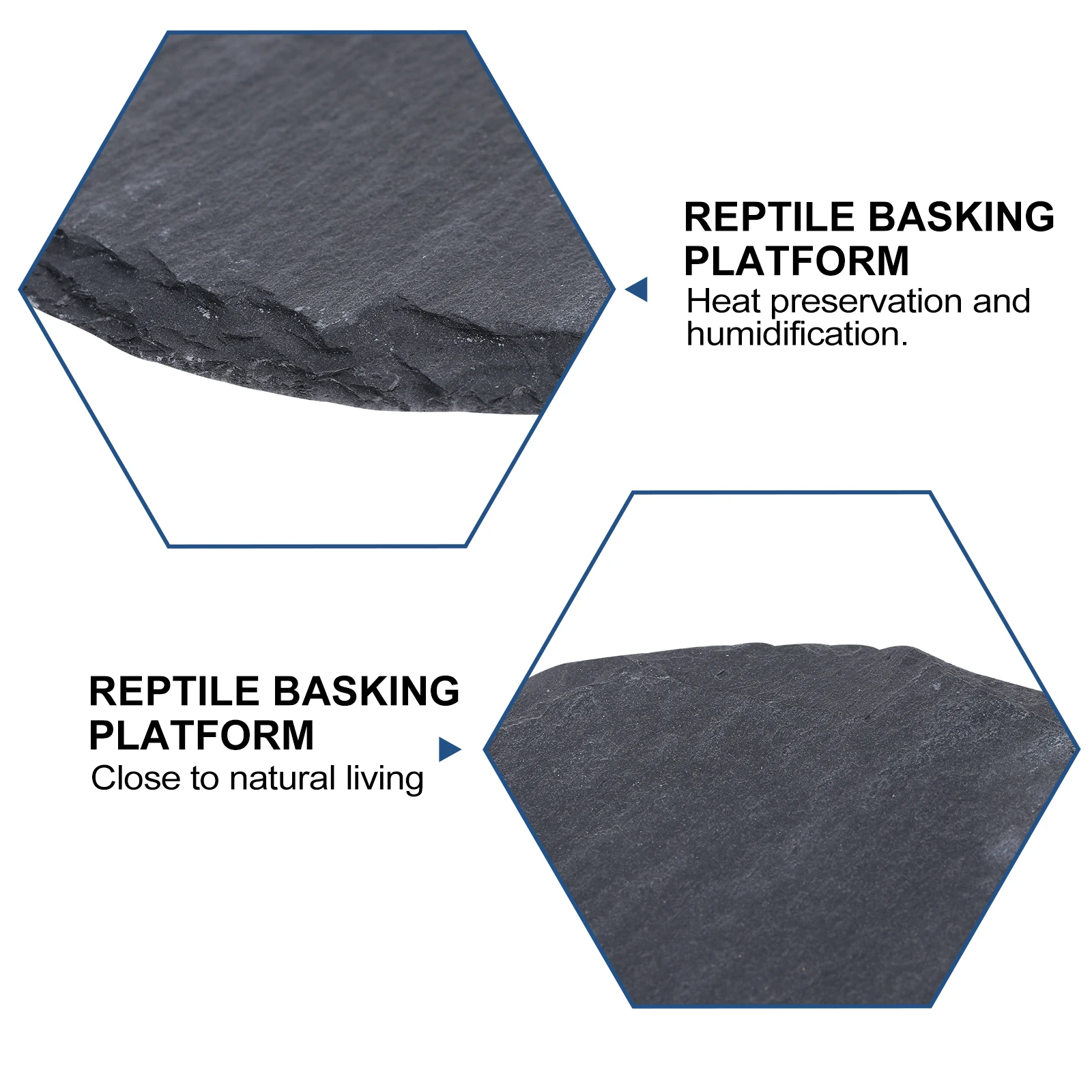 

2Pcs Reptile Basking Stone Dish Natural Lizard Turtle Gecko Tortoise Safe Durable Tank Decoration Reptile Basking Platform