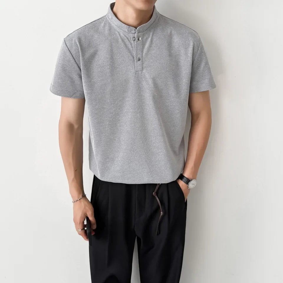 Summer New Fashion American Mens Solid Color Casual Trendy Short Sleeve O-neck Sports T-shirts Male