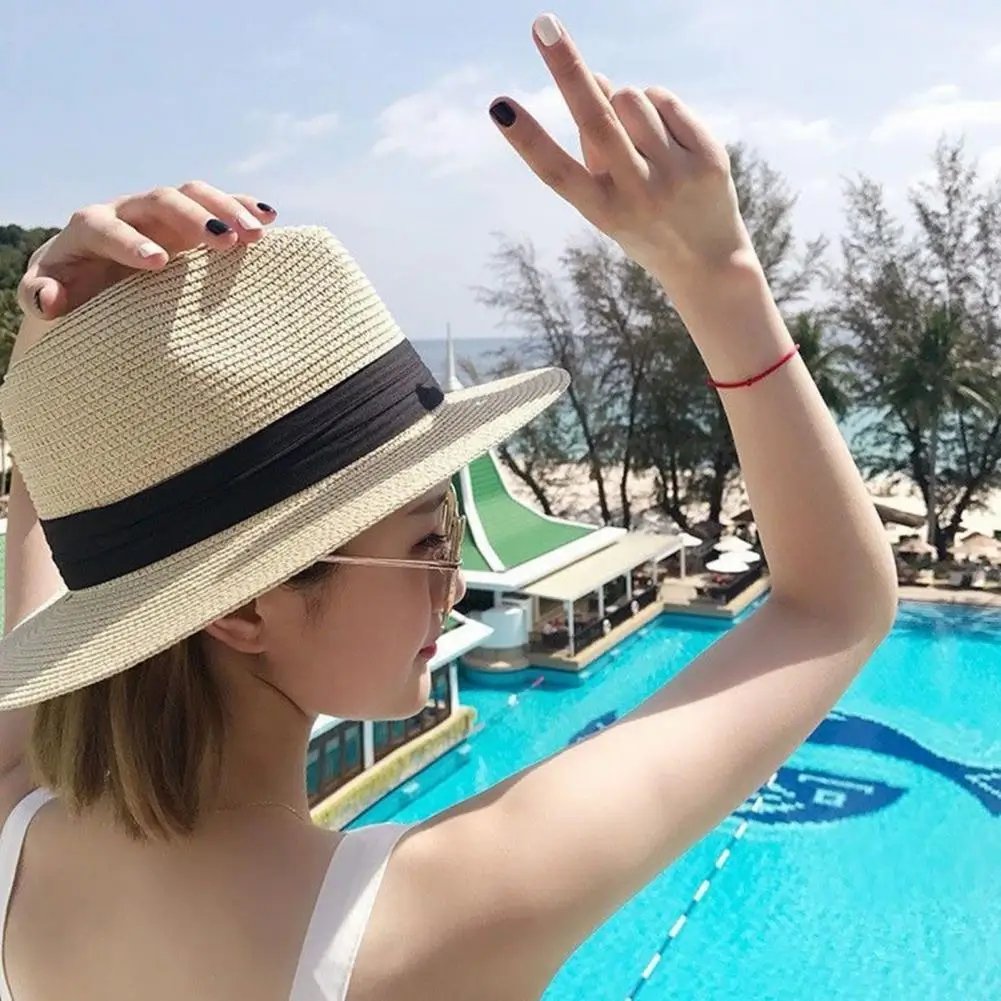 Quick-drying Sun Hat Straw Hat Women’s Wide Brim Straw Sun Hat Breathable Lightweight Summer with Neck Coverage Outdoor Beach