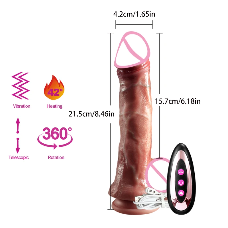 Wireless Vibrator Telescopic Dildos For Women Big Dildo Vibrador Heating Skin Feeling Dick Realistic Penis Large falos Silicone