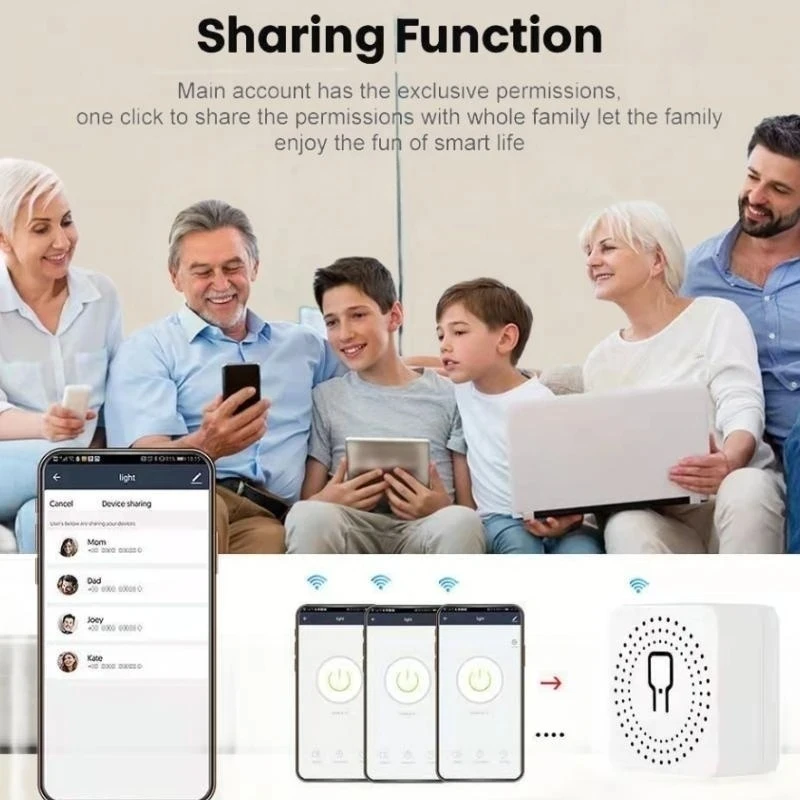 Smart WIFI Socket US Plug 10A Power Outlet Timing Function APP Remote Control Home Automation Support Alexa Google Assistant