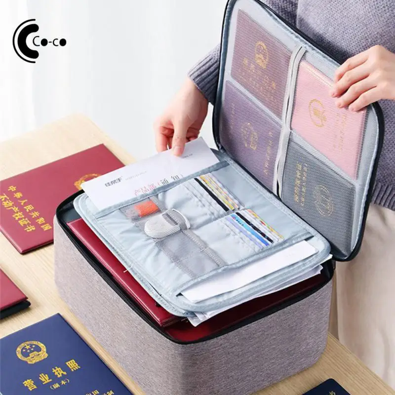 Ticket Folder Durable Handbag Multi-layer Contract Pouch With Lock Home Office Accessories Card Folder Waterproof Large Capacity