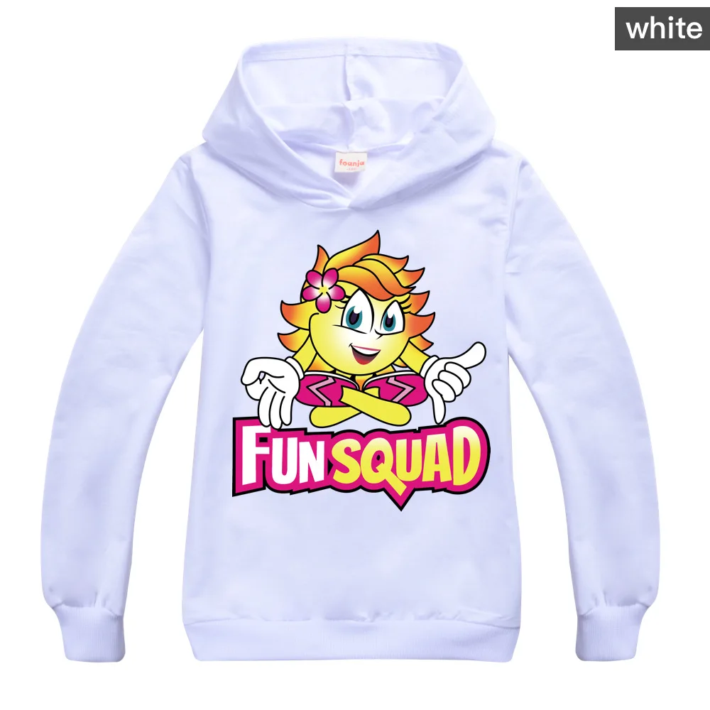 Kids Fun Squad Gaming Hoodies Harajuku Boys Girls Fashion Sweatshirt Spring Autumn Children Clothing Long Sleeve T-shirt Outerwe