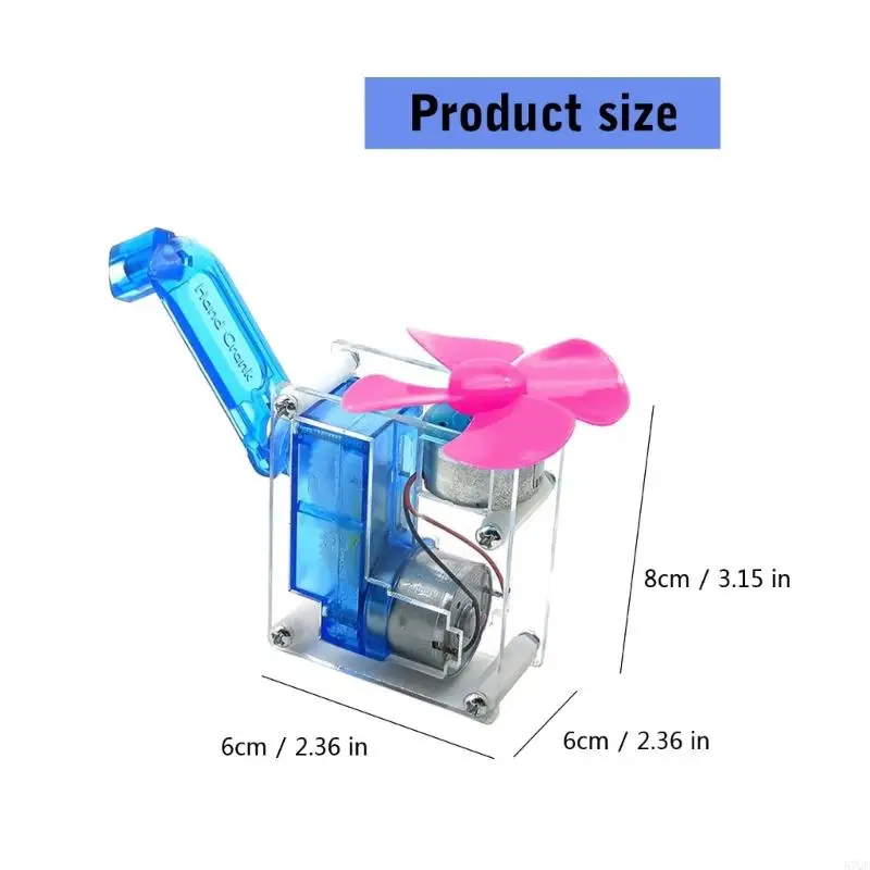 57QF DIY Kits for Manual Generator Fan Model Scientific Experiment Motor Manual Engine Fan Set DIY Kits for Science Projects