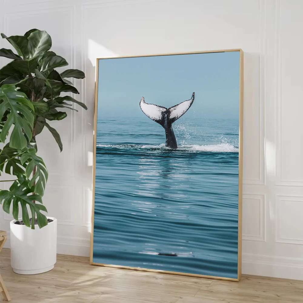1pc frameless Canvas Painting Sea Creatures Giant Whale Sharks Turtle Art Posters Animal Canvas Painting Nordic Murals Living Ro