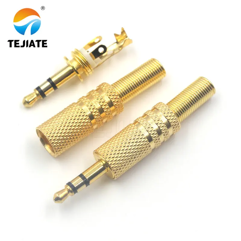 1 Pcs Auricolare Stereo Spina di 3.5 Mm Presa Audio Connettore di Saldatura Del Cavo 2/3/4 Tipo di Sezione Piccolo tre Core Placcato Oro
