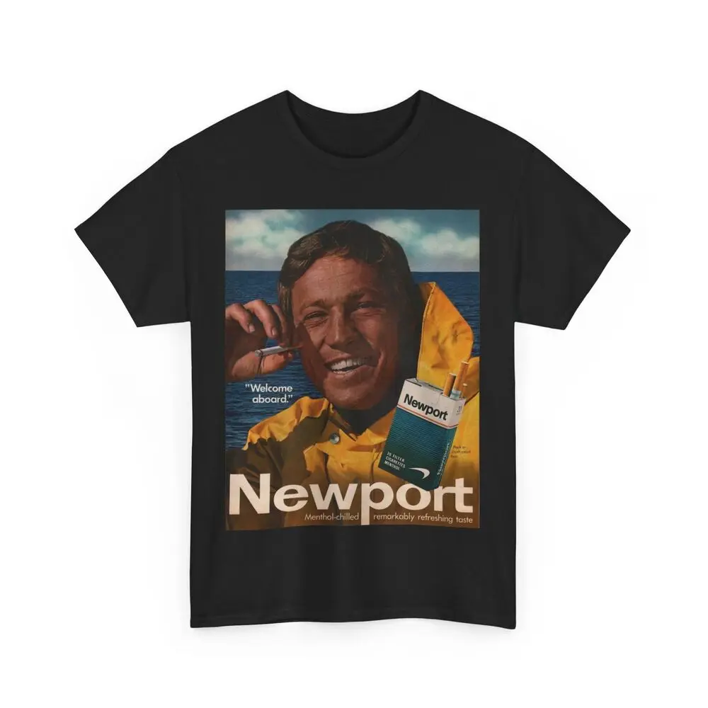 Newport เสื้อยืดผ้าฝ้ายขนาดใหญ่สำหรับทุกเพศ, เสื้อยืดลายกะลาสีเรือแนววินเทจ