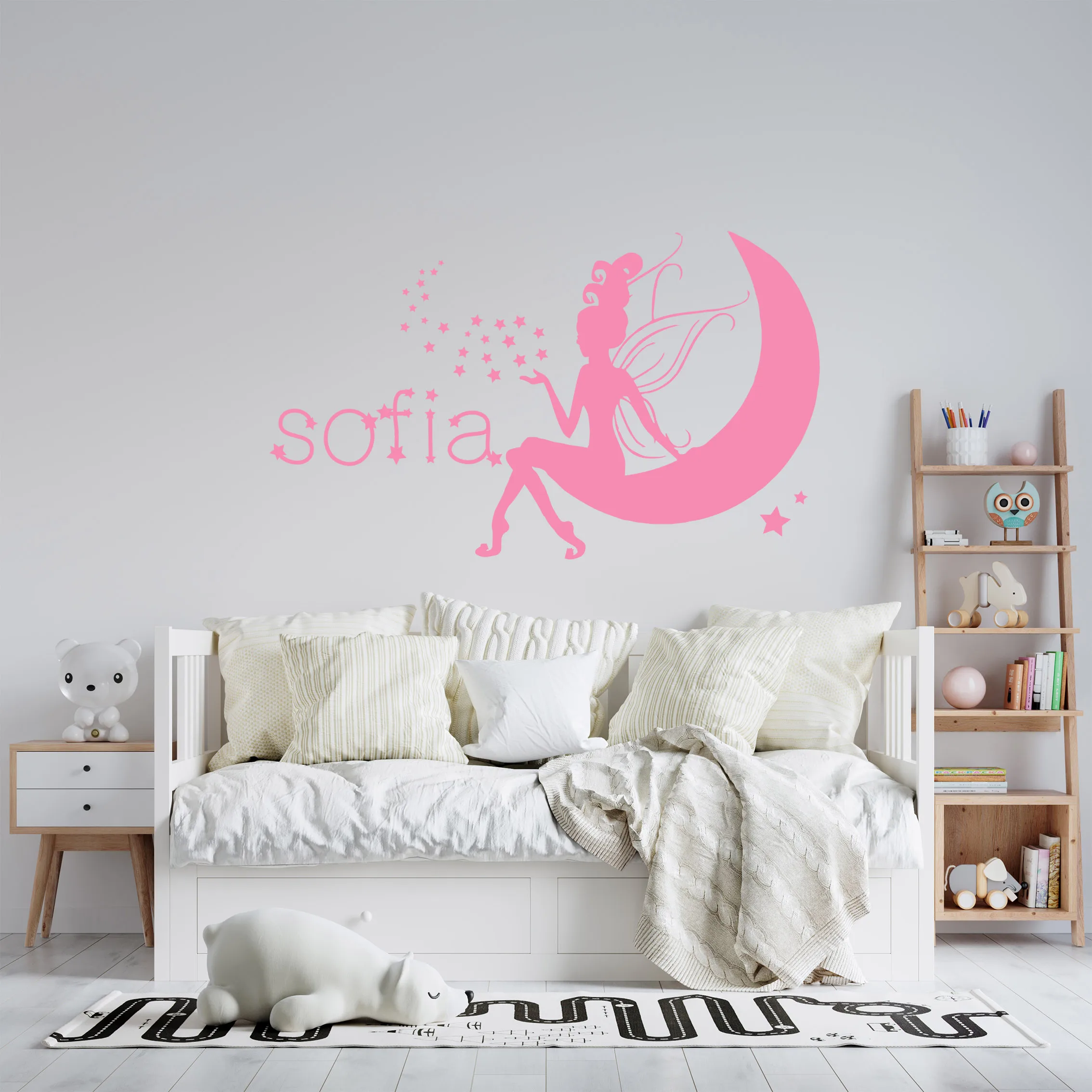 

1 pc cool fairy customize name Wall Art Decal Wall Stickers Pvc Material For Living Room Kids Room Decal Creative Stickers