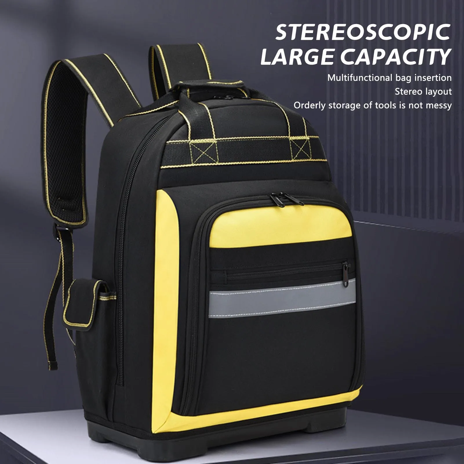 

Heavy Duty Tool Bag Backpack Comfortable Carry Large Capacity Outdoor Tool Both Shoulders Bags Suitable for Handyman Maintenance