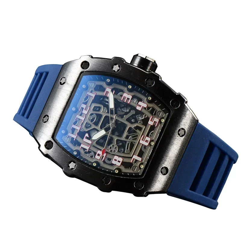 New hollow non-mechanical pointer single calendar unisex quartz watch barrel watch