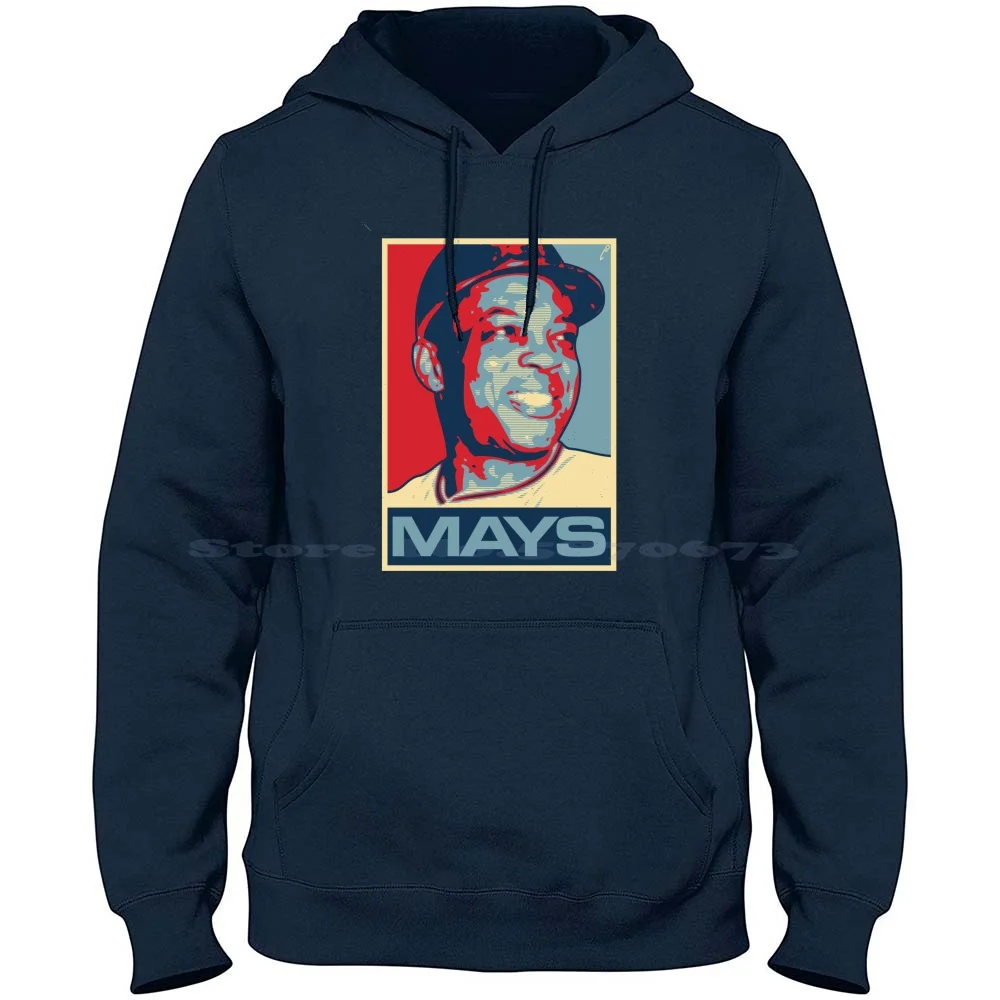 Mays 100% Cotton Hoodie T Shirt Hope Fathers Day Mothers Day Birthday Xmas Christmas Baseball Shepard Fairey Home Run Hall Of