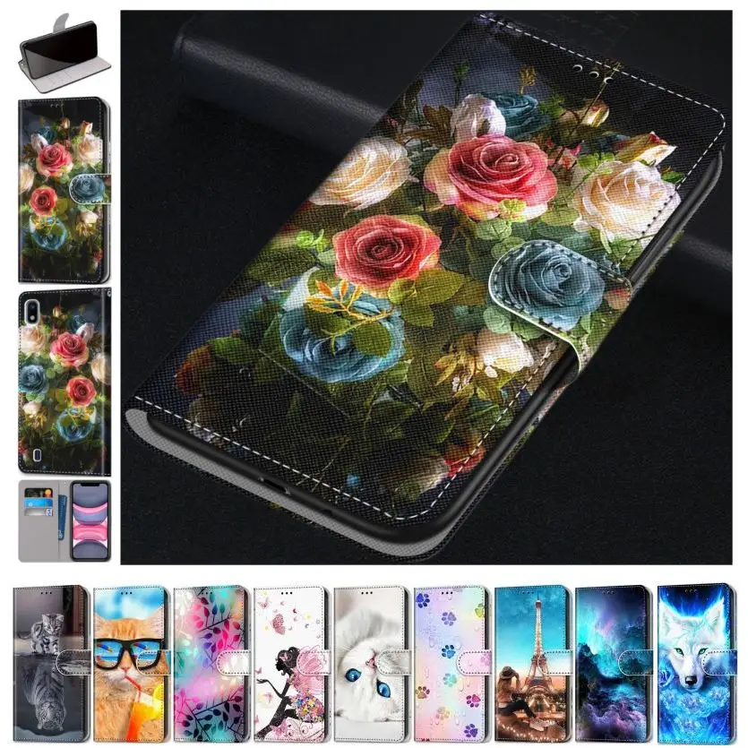 

Fashion Flip Leather Phone Wallet For Redmi 5 Plus Redmi 4X 4A 5A Beast Flip Phone Case Floral Stand Cover Cute Gift Capa D08F