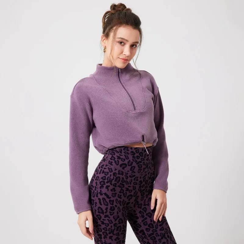 Women's Winter Sweatshirts Fitness Jacket Cold Protection Warm Outerwear Running Sport Fitness Clothes Fleece Long Sleeves Yoga