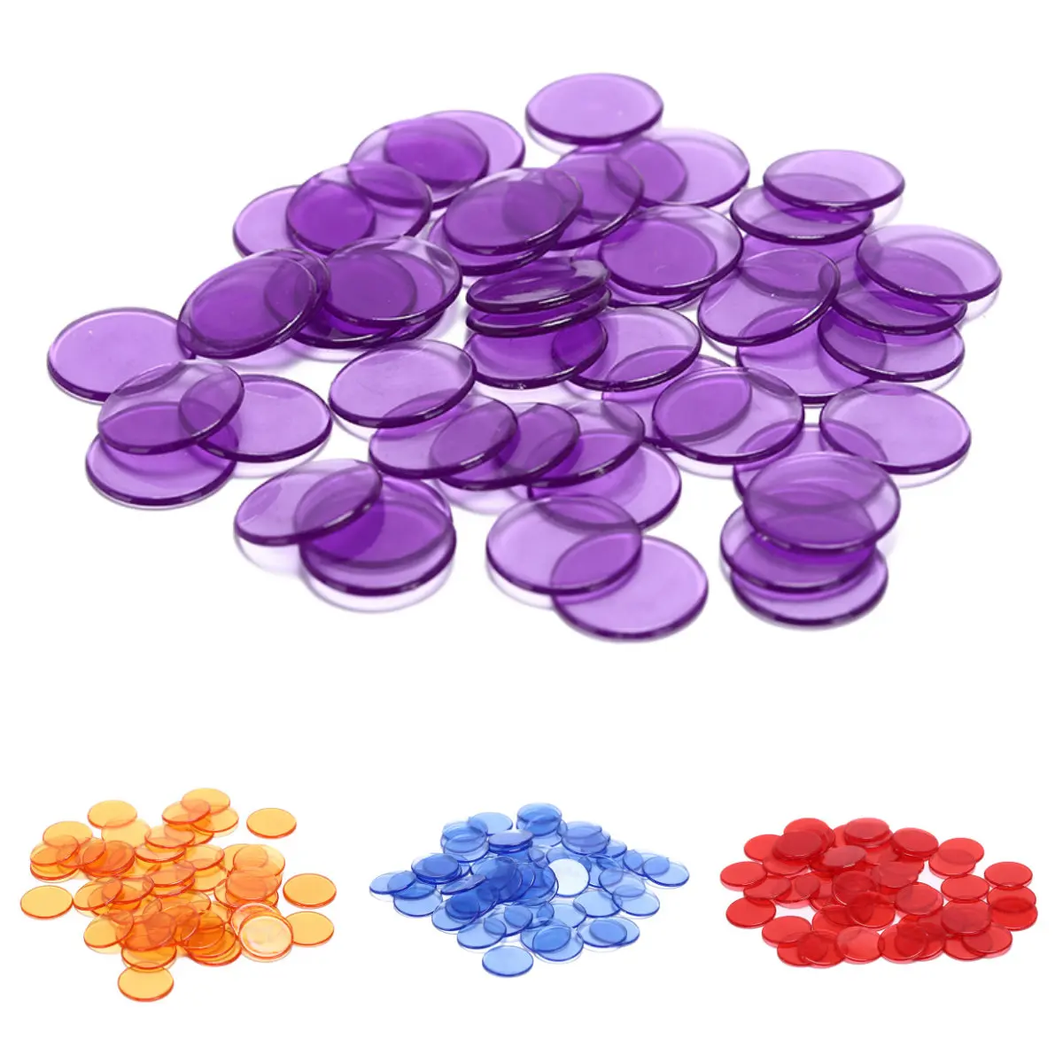 100pcs Count Bingo Chips Markers for Bingo Game Cards  Plastic Bingo Chips for Classroom and Carnival Bingo Games 5 Colors