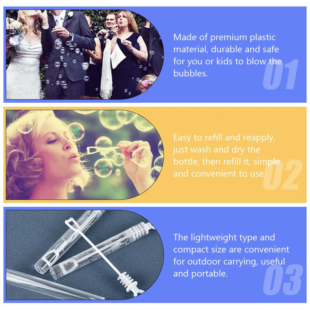 

24Pcs Heart Shaped Bubble Wand Set Lightweight Portable Empty Bottles for Refilling Kids Summer Party Favors Goody Bags