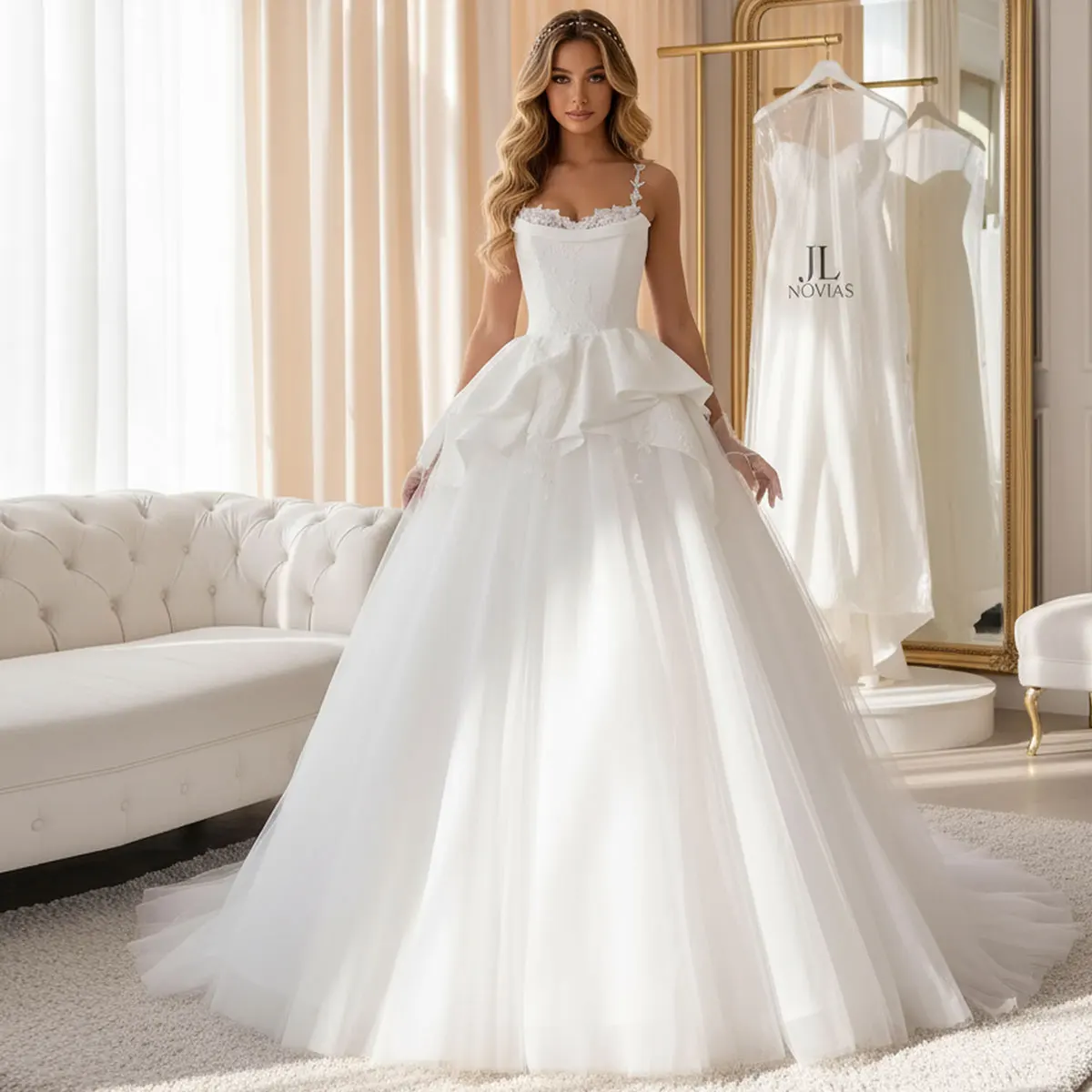 

Romantic Sweetheart Tulle Ball Gown Wedding Dresses With Train Long Backless Puffy A Line Bridal Gown For Women Vestidos Novia