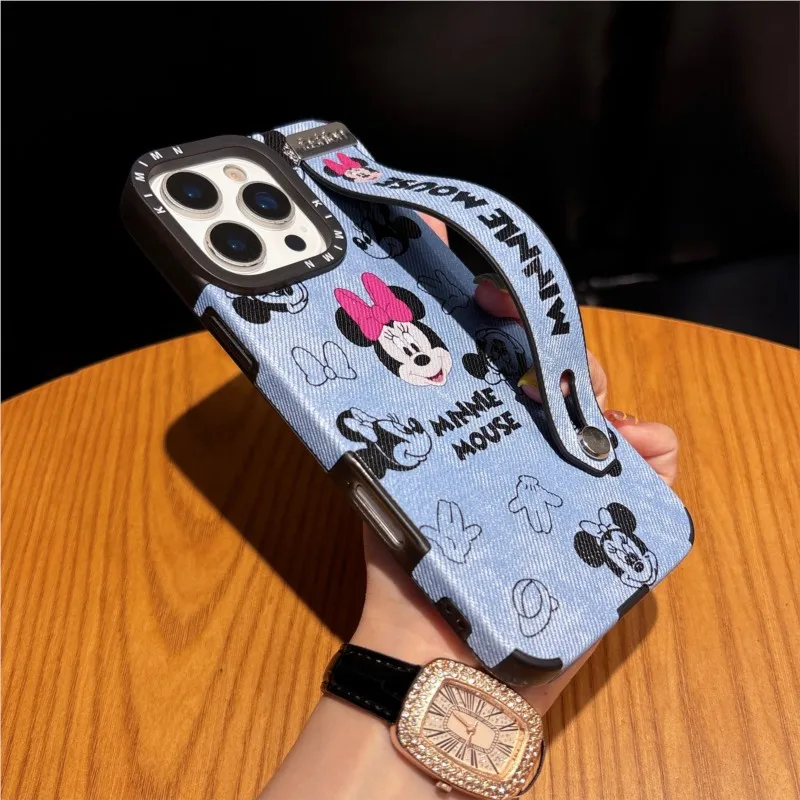 for iPhone 17 16 15 14 13 12 11 Pro Max 14Plus 17Air Phone Case For Magnetic Cartoon Disney Mickey Minnie wristband Unisex Cover view 4