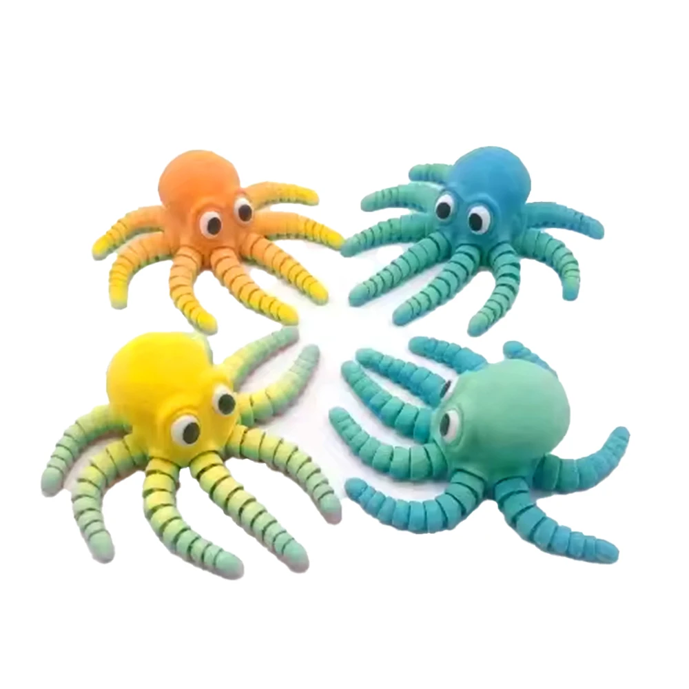 Custom 3D Printing Service: Blue Octopus Keychain in PLA Plastic Creative Animal Ornament Decor Handmade Craft Activity