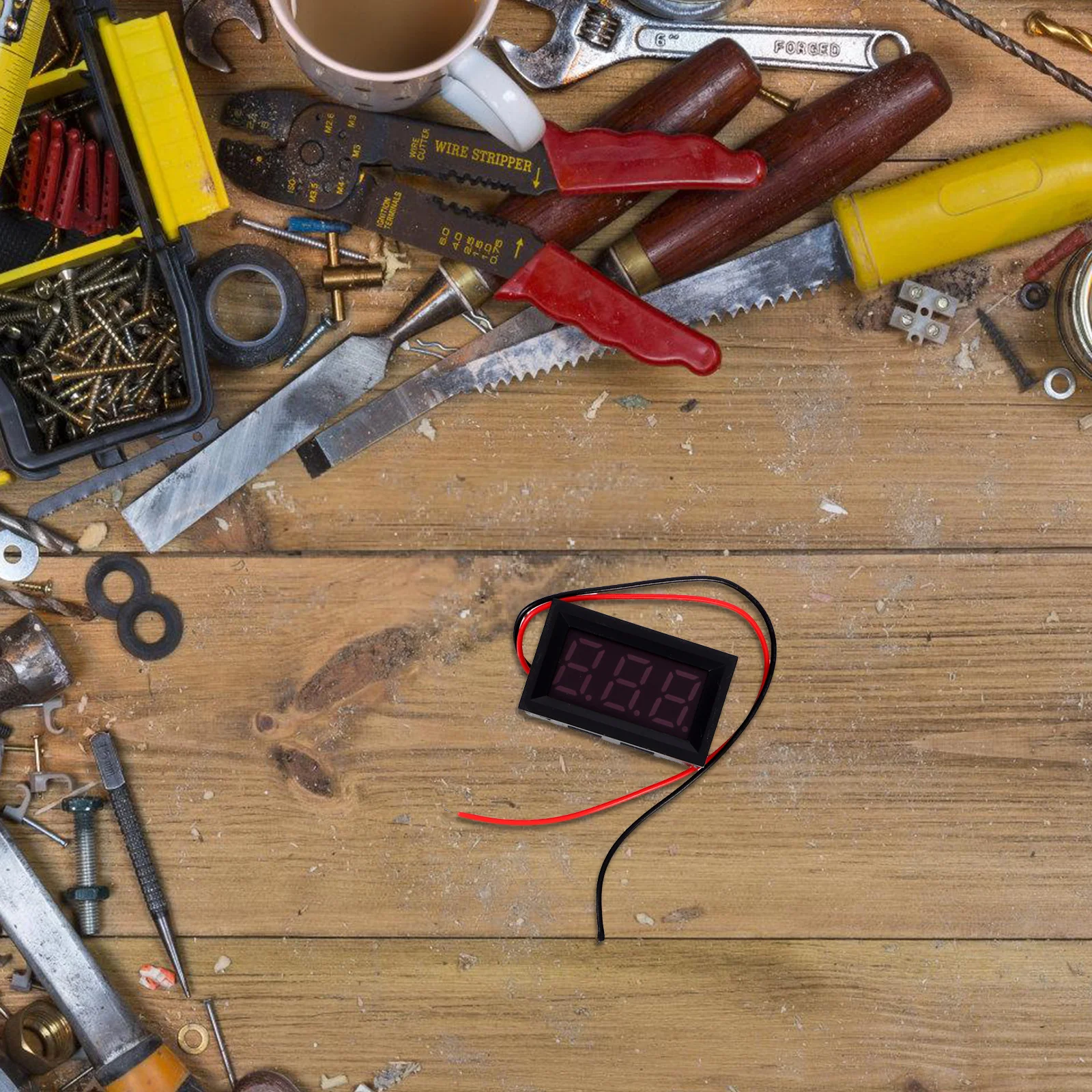 

2Pcs LED Voltmeter Mini Digital Display Red Digit High Precision Wide Voltage Range for Industrial Automotive Electronics