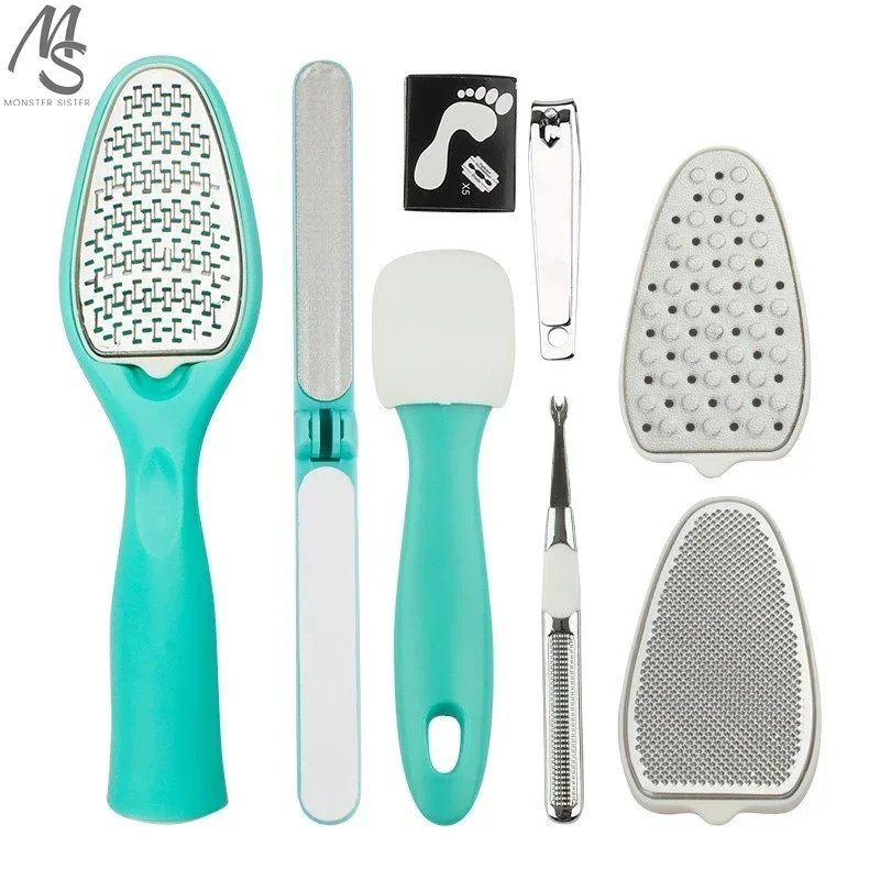 

8pcs Professional Foot Care Set Dead Skin Remover Foot Rasp Pedicure Kit Women Foot File Cleaning Tools Pedicure Tools