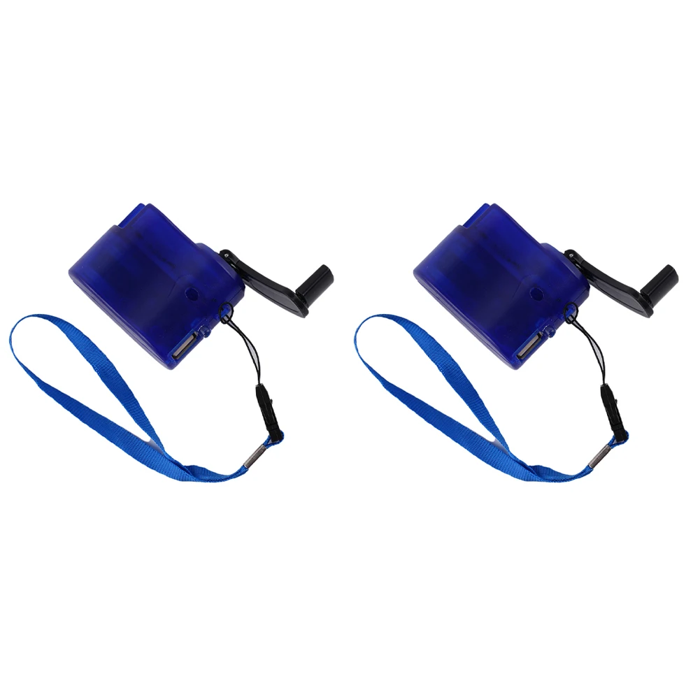2pcs Hand Crank Phone Charger USB Charger Mini Manual Generator Dynamo Mobile Charger For Outdoor Power Tools Spare Parts