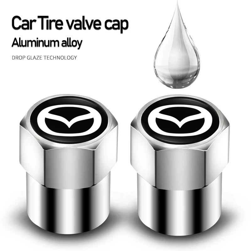 

4Pcs Styling Wheel Tire Valve Air Stem Cap Duust Covers For Mazda CX5 2 3 6 CX-60 CX30 MS MX3 CX3 MX30 CX9 MX5 RX8 CX7 Atenza GL