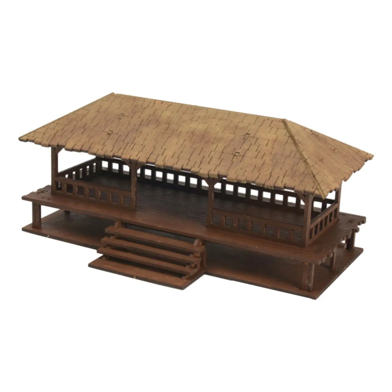 3D Wooden Puzzle 1/72 Wooden Cabin for Sand Table Accessory Micro Landscape