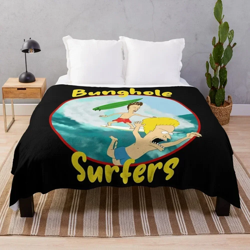 

Bunghole Surfers Throw Blanket Camping Custom Blankets