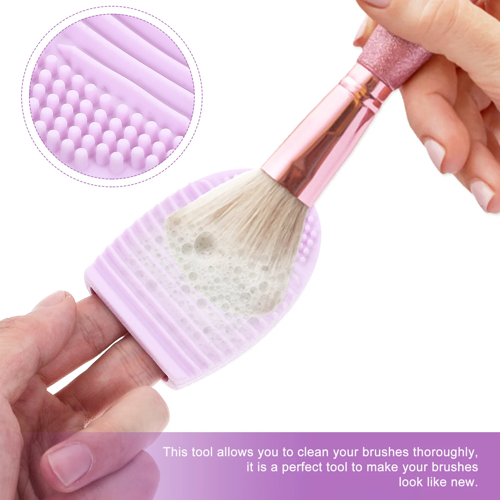 

6Pcs Silicone Makeup Brush Cleaner Mat Mixed Color Durable Reusable Scrubber for Complete Cleaning Travel Gym Family Use