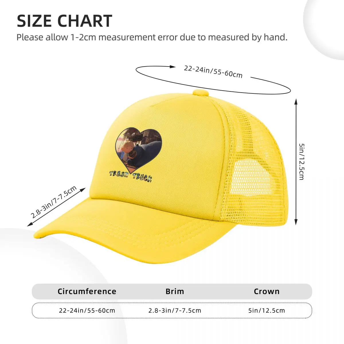 Love Trash Truck Mesh Baseball Caps Snapback Fashion Baseball Hats Breathable Casual Casquette Outdoor Unisex