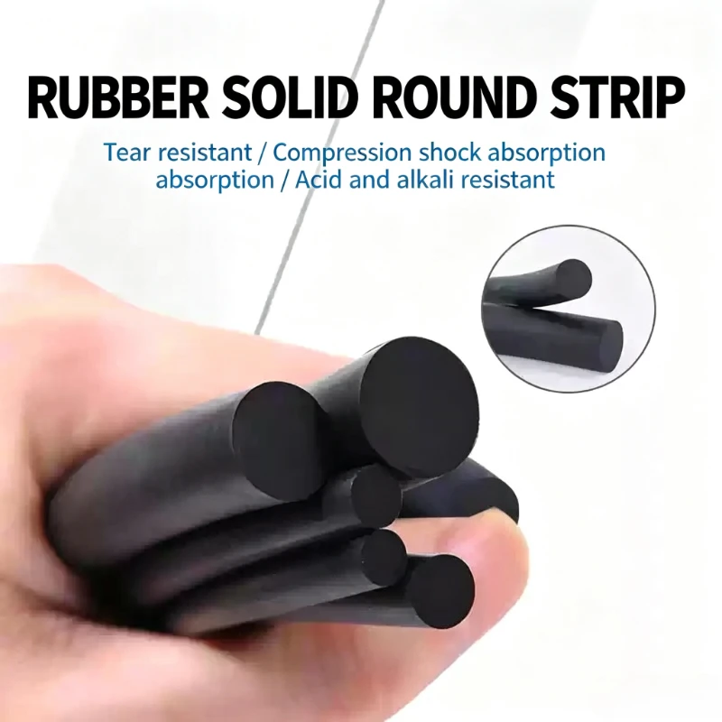 Solid NBR Round Rubber Seal Strip 1.5‑10mm OD Oil High Temperature Resistant Nitrile Rubber Sealing Rope Solid Sealing Cord