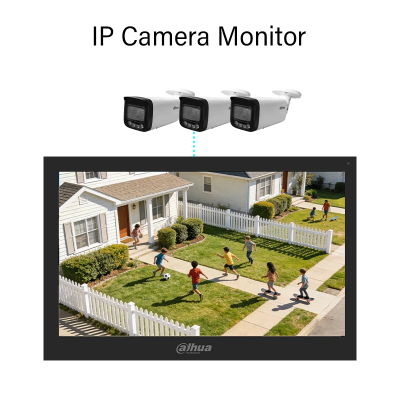 Dahua 10 inch WiFi PoE Indoor Monitor Android System IP Camera Real-time Preview Wireless Screen Doorbell VTO Monitor VTH5341G-W