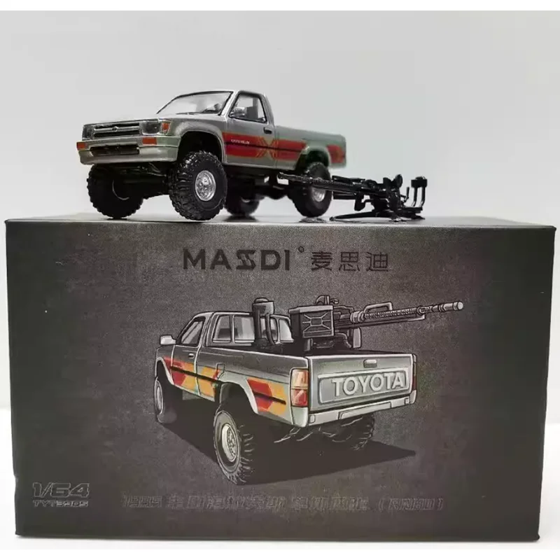 MASSDI 1/64 Scale 1994 HILUX RN80 Battlefield Truck Alloy Simulation Model Ornament Off-Road Vehicle Collectible