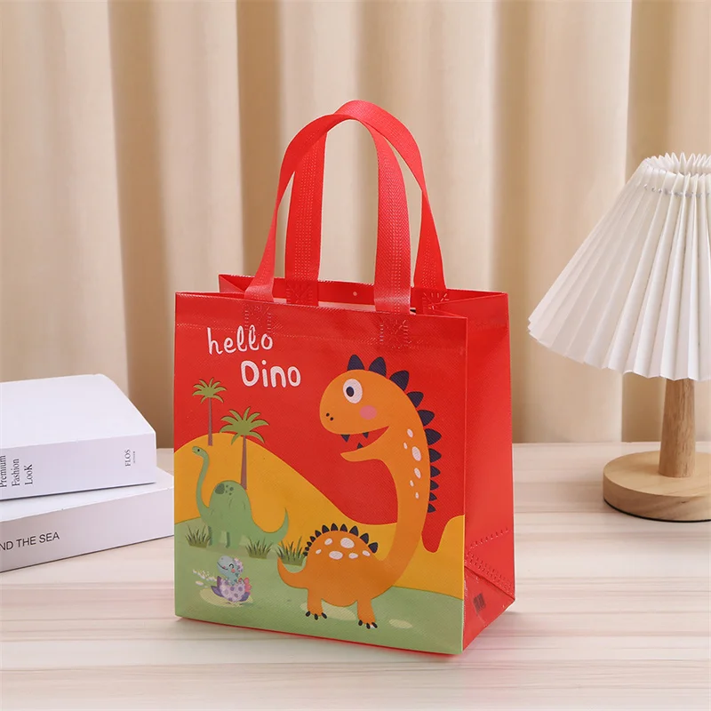 Sacs fourre-tout non tissés de dinosaure de bande dessinée pour des enfants, pocommuniste réutilisables de stockage imperméables de GT, cadeaux de fête, sac de piste, tissu, 8 PCs, 20PCs