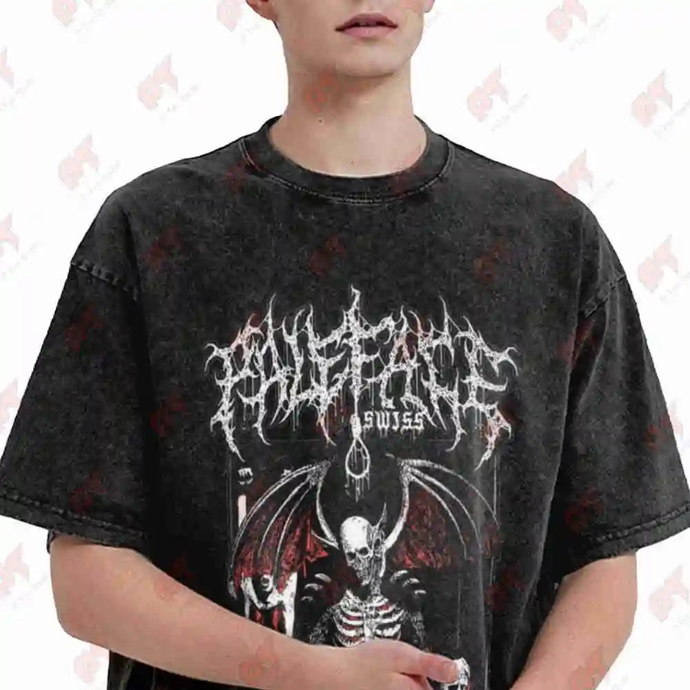 Paleface Swiss Death Touch Vintage Washed Tee Pure Cotton T-Shirt