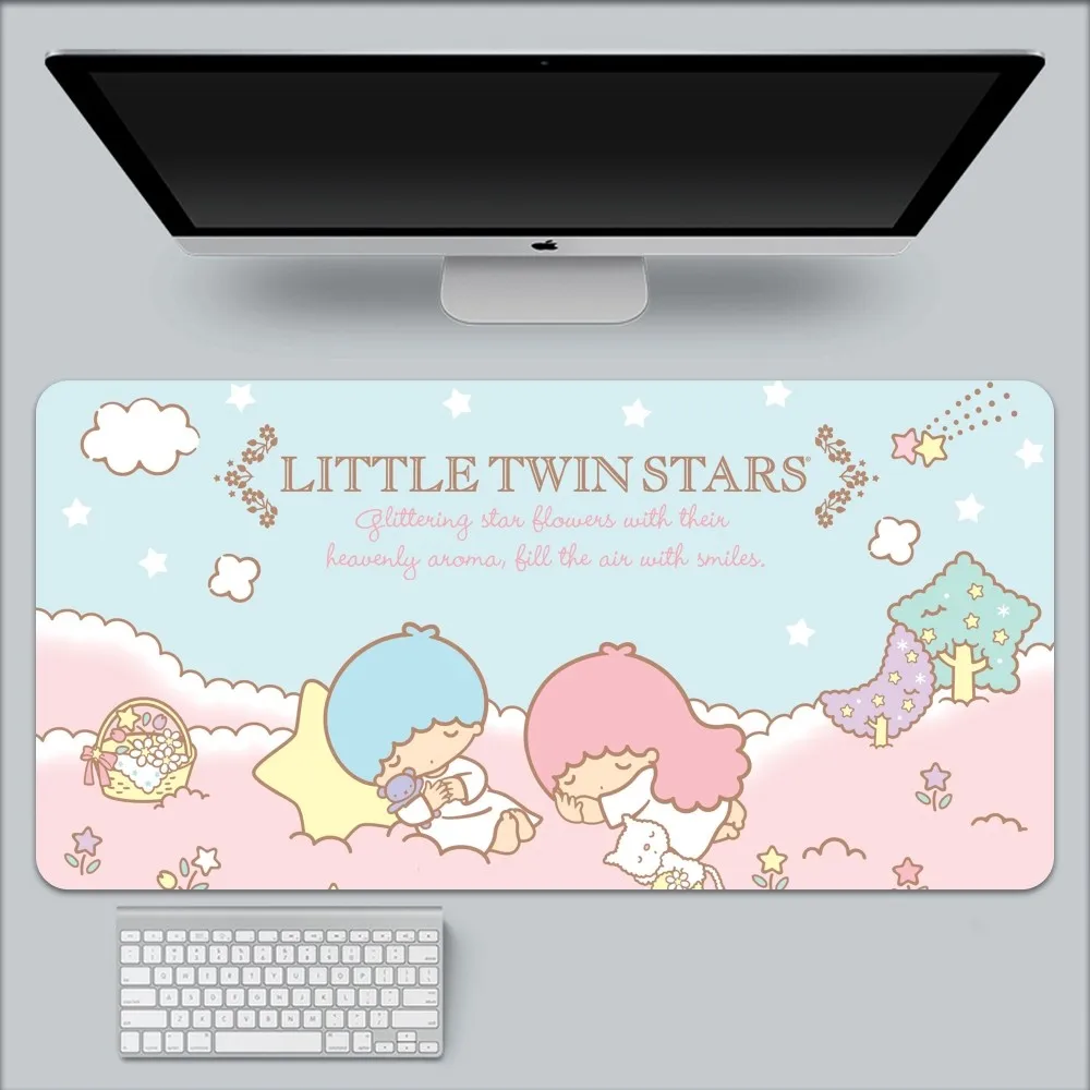 L-Little Twin Stars MINISO Mouse Pad Large Gaming Compute Gamer PC Keyboard Mouses Mat