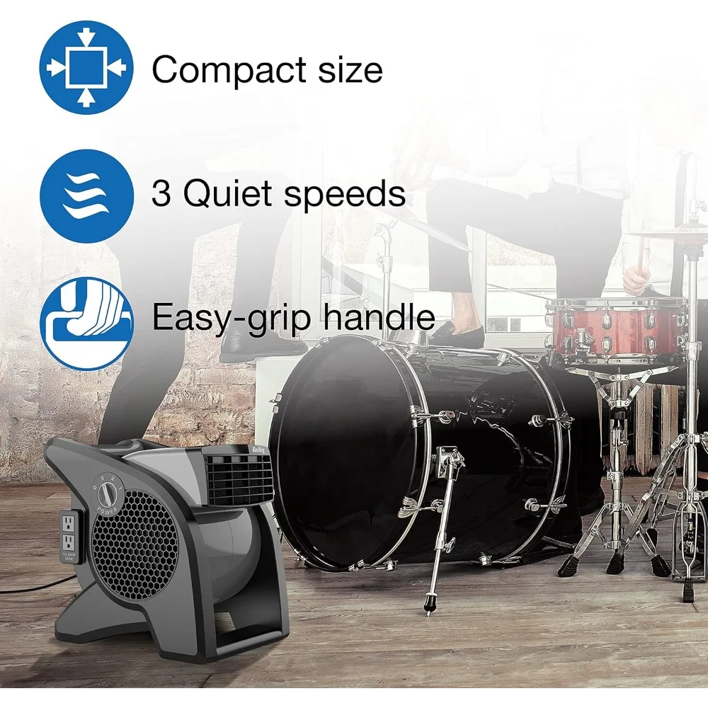 9555 3단 속도 상업용 회전 송풍기, 1/13마력, 회색 마감