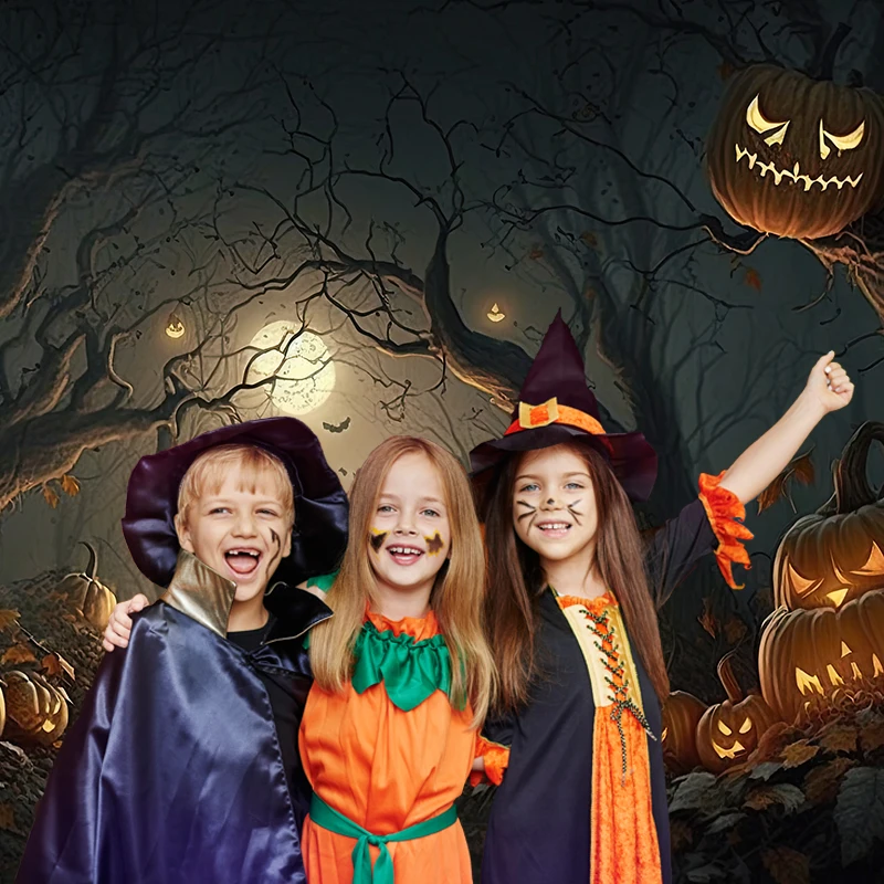 Bonvvie Halloween Backdrop Photozone Tomb Park Star Terrible Night Party Scene Photography Background Photocall for Photo Studio